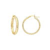 25mm x 3mm Diamond-Cut Hoop Earrings