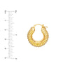 Puff Ribbed Hoop Earrings