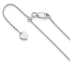 Sterling Silver Rhodium-plated Adjustable .95mm Box Chain