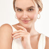 3x35 Half Round D/C Florentine Hoop Earrings