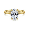 14K Yellow Gold Oval Solitaire Diamond Engagement Ring