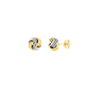 Triple Tube Love Knot Stud Earrings