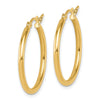 14K 2x25mm Polished Hoop Earrings