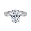 14K White Gold Oval Diamond Engagement Ring