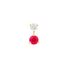 Ruby &amp; Diamond Stud Earrings (1/8tcw)