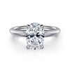 14K White Gold Oval Diamond Engagement Ring