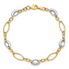 14K Two-tone Polished Fancy Link Bracelet