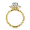14K Yellow Gold Oval Halo Diamond Engagement Ring