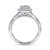 14K White Gold Round Halo Diamond Engagement Ring