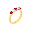 3.5mm Round Ruby &amp; Diamond Ring - 5 Stone