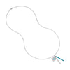 Sterling Silver Loved Enamel Paper Clip Chain Charm Necklace