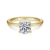14K Yellow Gold Round Diamond Engagement Ring