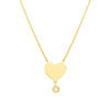 Heart with Diamond Drop Adjustable Necklace