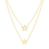 Wire and Solid Star Duet Necklace