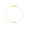 Lt.Turquoise Enamel Sideways Cross Bracelet