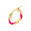 Medium Neon Pink Enamel Round Twist Hoops