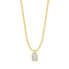 Smiling Rocks 1.00Ct E-F/SI1 Lab Grown Solitaire Diamond with Bead Ball Necklace