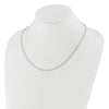 14K White Gold Adjustable 2.5mm Semi-Solid D/C Cable Chain