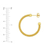 Plated Sterling Silver Beaded Hoop Earrings