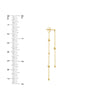 Alternating Bezel Diamond &amp; Bead Front &amp; Back Earrings