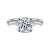 14K White Gold Round Solitaire Diamond Engagement Ring