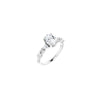 14K White 8x6 mm Oval Engagement Ring Mounting