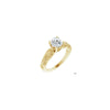 14K Yellow 6.5 mm Round Floral Solitaire Engagement Ring Mounting