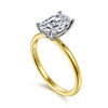 14K White-Yellow Gold Solitaire Diamond Engagement Ring
