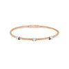 Cross-Cross Diamond Rose/White Mesh Bangle