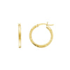 2 X 20mm Square DC Florentine Hoop Earrings