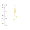 Polished Double Strand Dangle Cross Earrings