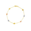 Tri-Color Puffy Bean Station Bracelet