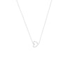 Plated Sterling Silver Sideways Heart Necklace