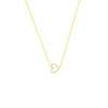 Plated Sterling Silver Sideways Heart Necklace