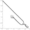 Sterling Silver RH-plated Adjustable Snake Chain Anklet