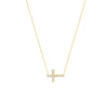 Sideways Mini CZ Cross Adjustable Necklace