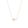 Sideways Mini CZ Cross Adjustable Necklace
