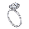 14K White Gold Hidden Halo Oval Diamond Engagement Ring