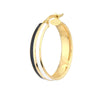 Black/White Enamel Round Hoops