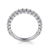 14K White Gold Shared Prong Set Diamond Wedding Band