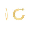Radiant Design Round Hoop Earrings