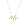 Mini Bezel Spike Drop and Bead Necklace
