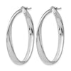 Sterling Silver RH-plated Polished Twisted Oval Hoop Earrings