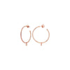Diamond Bezel Dangle Hoop Post Earrings