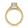 14K Yellow Gold Split Shank Oval Diamond Engagement Ring