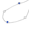 3/8tcw Diamond &amp; Sapphire Bezel Station Necklace