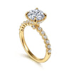 14K Yellow Gold Round Diamond Engagement Ring