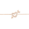 Mini CZ Heart and Arrow Adjustable Bracelet