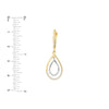 Two-tone CZ Double Framed Teardrop Dangle Earrings