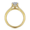 14K Yellow Gold Oval Solitaire Diamond Engagement Ring